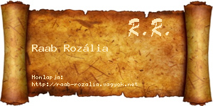 Raab Rozália névjegykártya